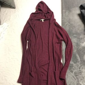 American Eagle Cardigan, Burgundy, XS-S